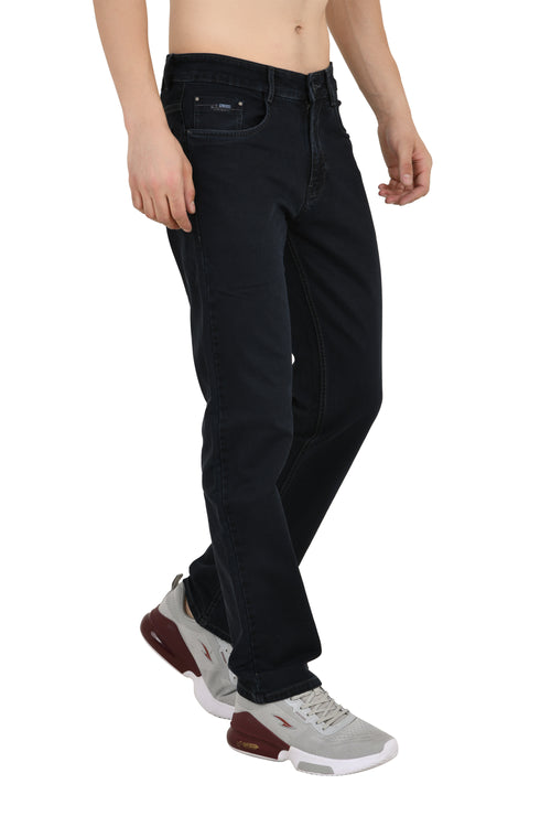 Charcoal Blue Straight Fit Jeans