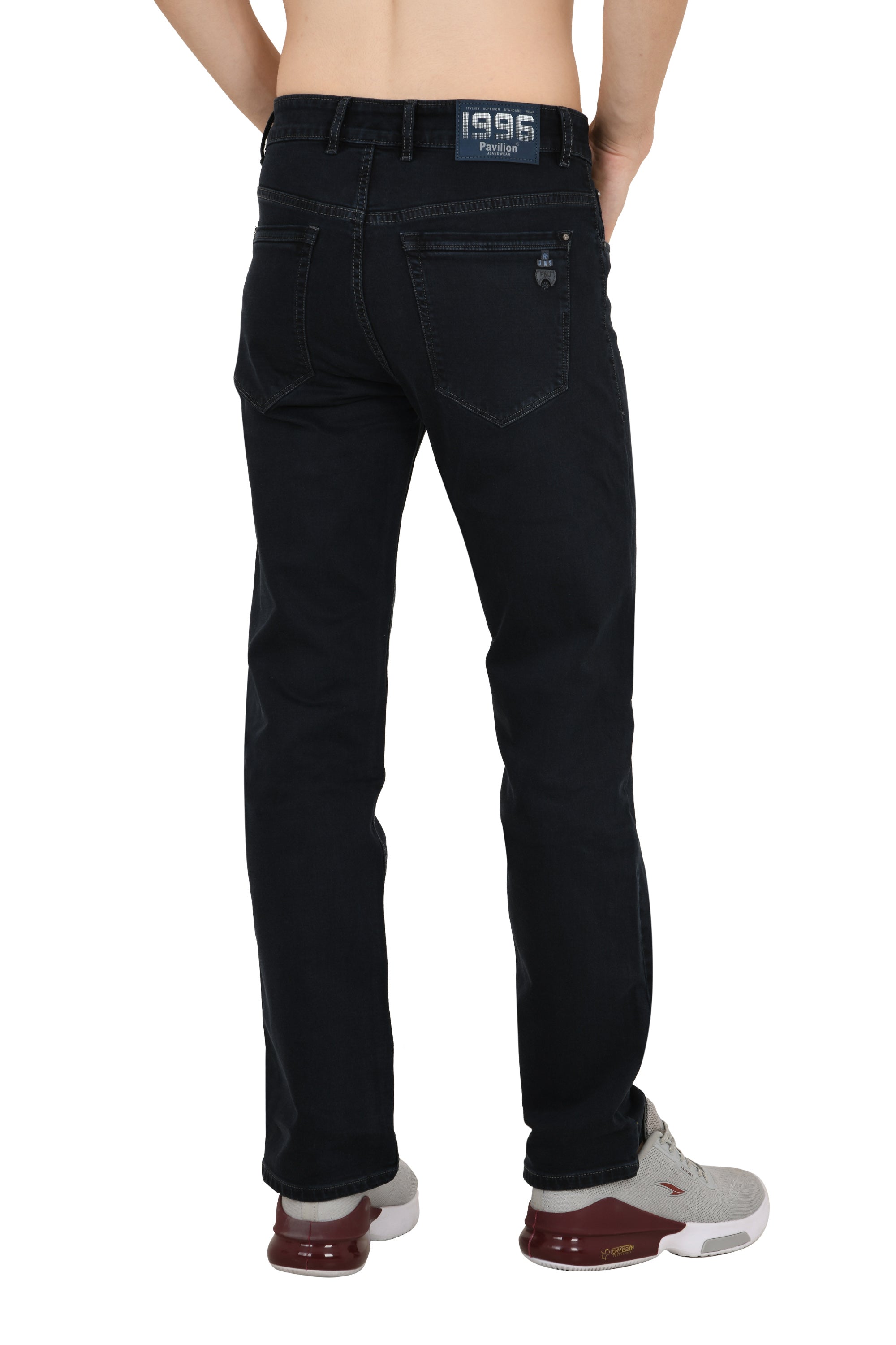 Charcoal Blue Straight Fit Jeans