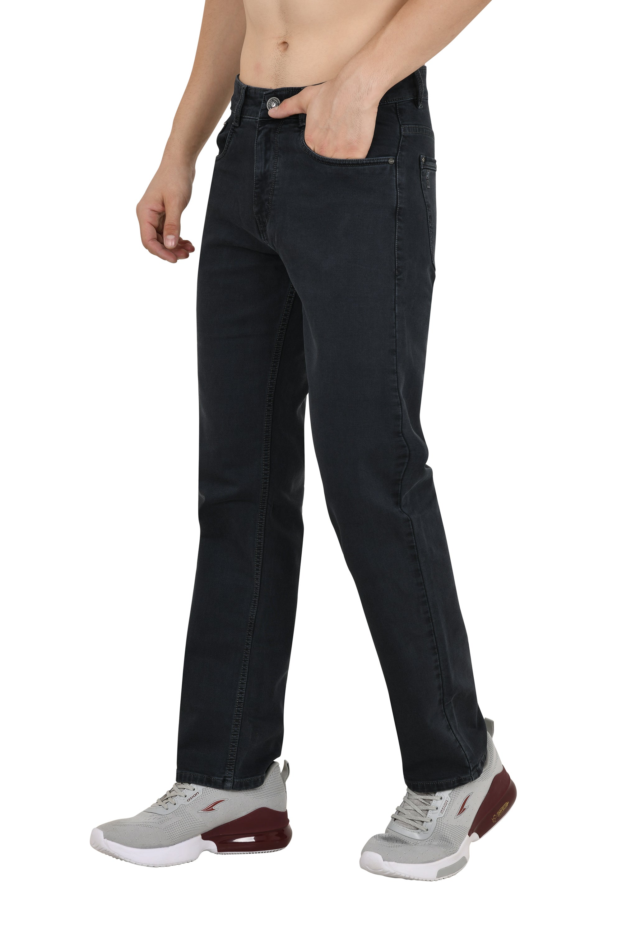 Charcoal Jeans Straight Fit Jeans