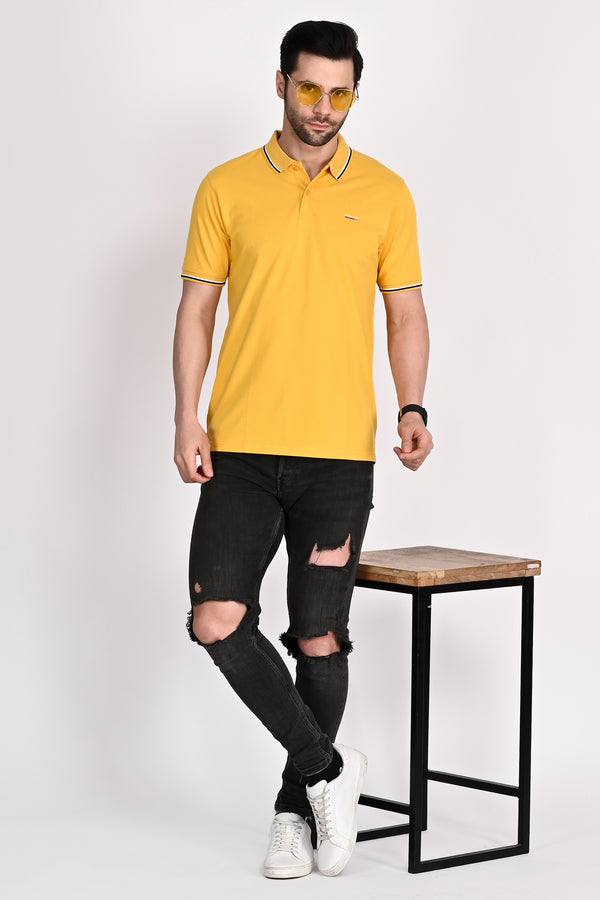 Mens Mustard Polo Tshirt
