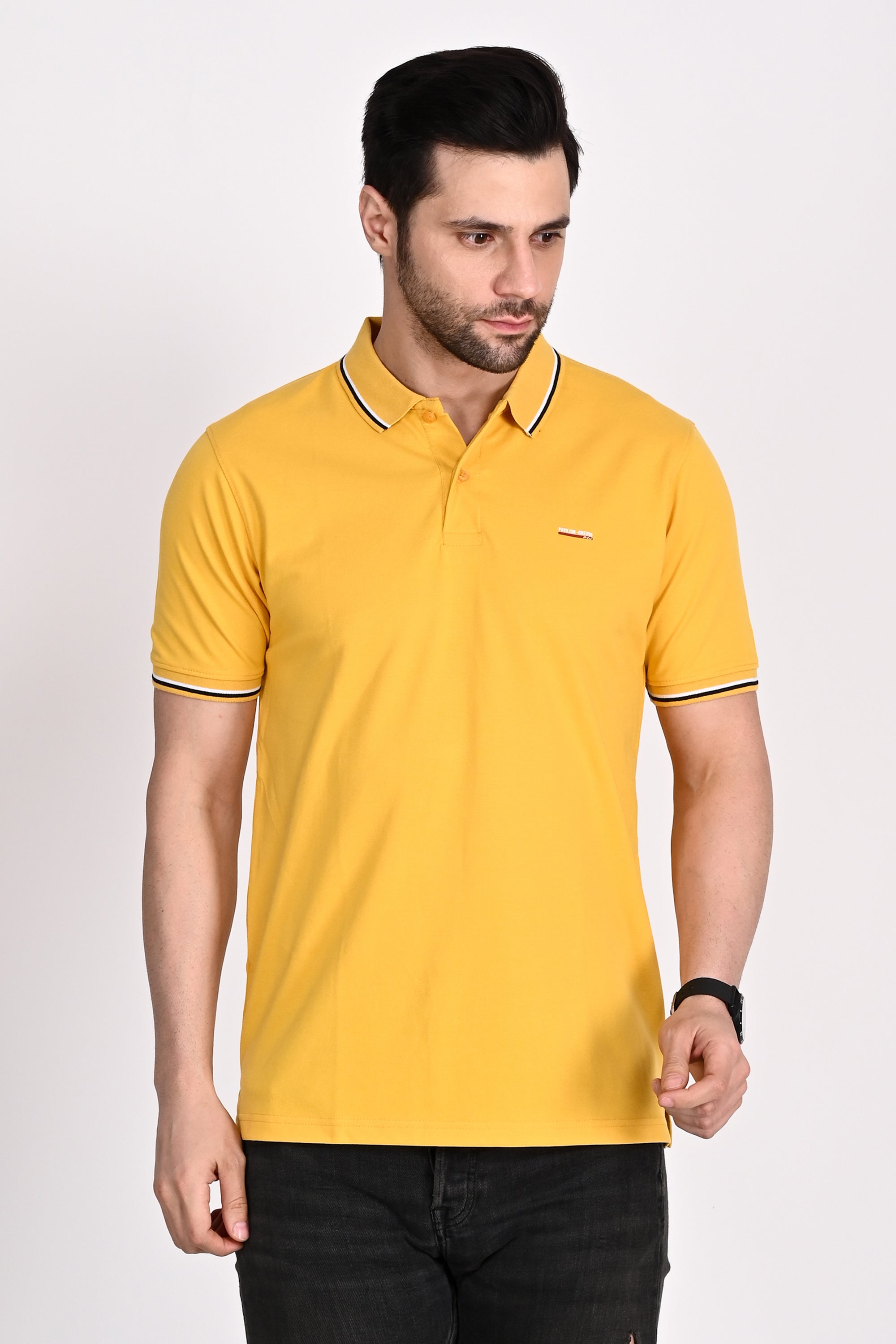 Mens Mustard Polo Tshirt