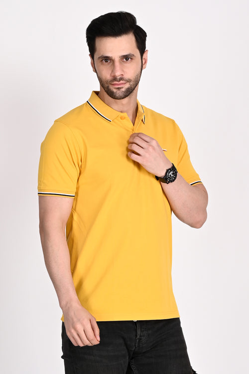 Mens Mustard Polo Tshirt