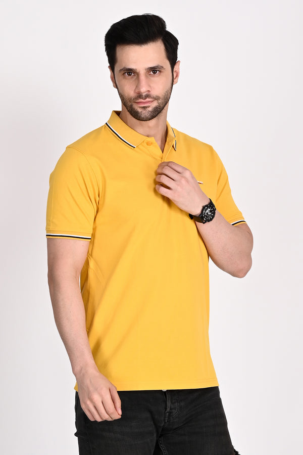 Mens Mustard Polo Tshirt