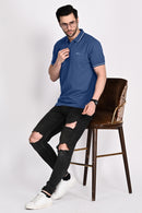 Mens Naval Blue Polo Tshirt