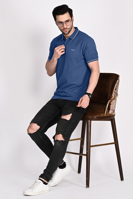 Mens Naval Blue Polo Tshirt