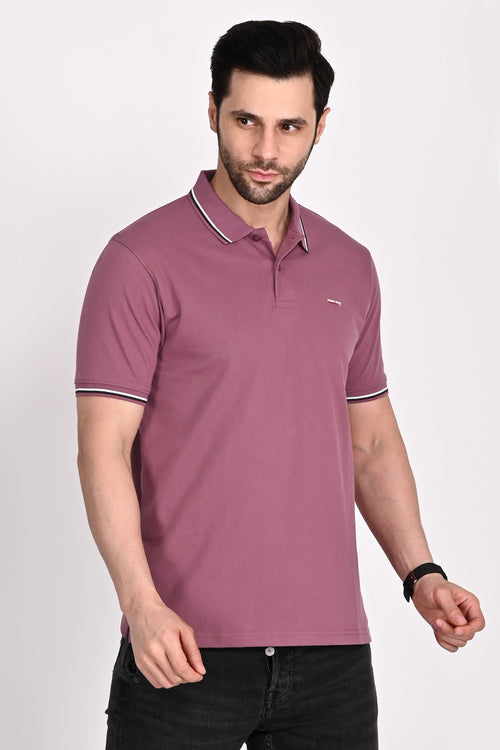 Mens Dusty Rose Polo Tshirt