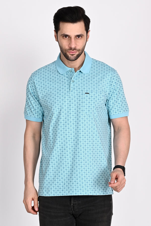 Regular Fit Printed Polo Tshirt