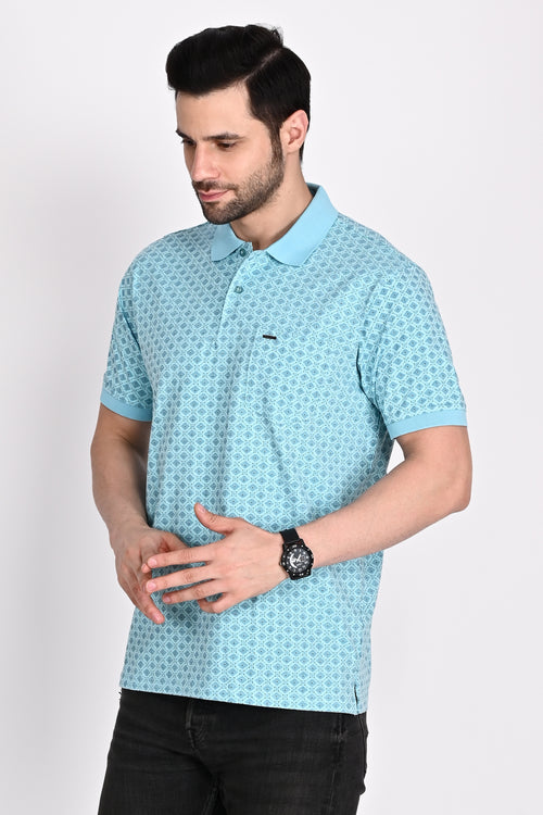 Regular Fit Printed Polo Tshirt