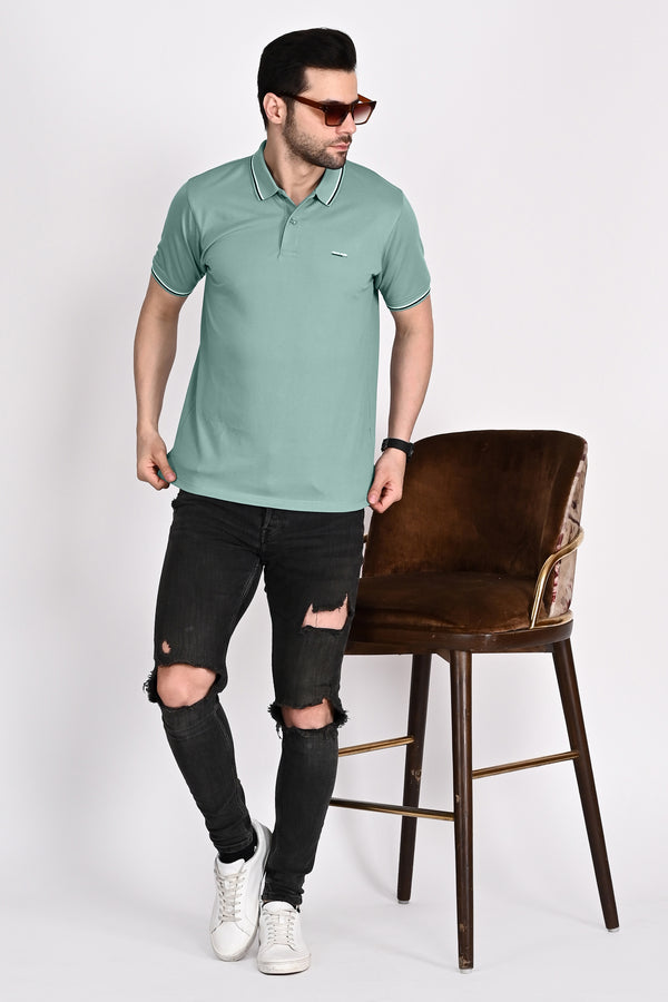 Mens Opal Blue Polo Tshirt