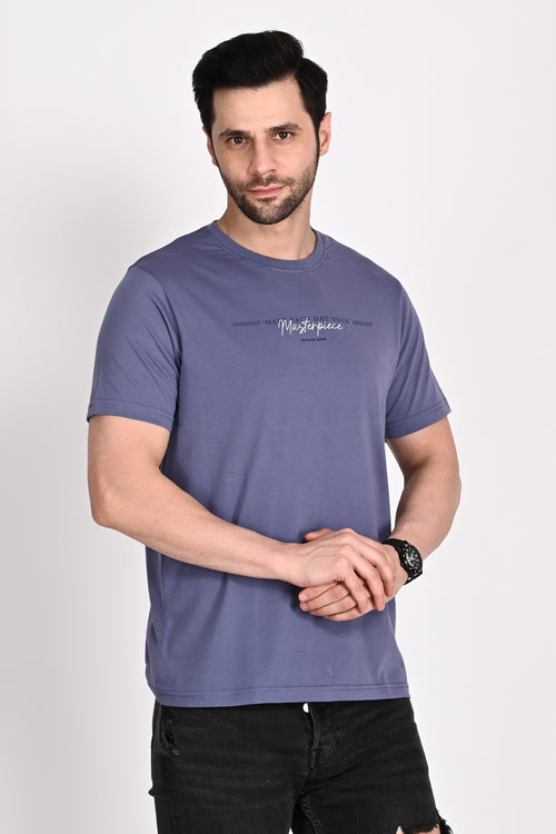 Everyday wear Solid Graphic Violet Tshirt