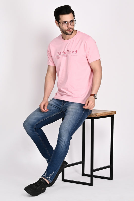 Everyday wear Solid Graphic Pink Tshirt