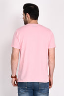Everyday wear Solid Graphic Pink Tshirt