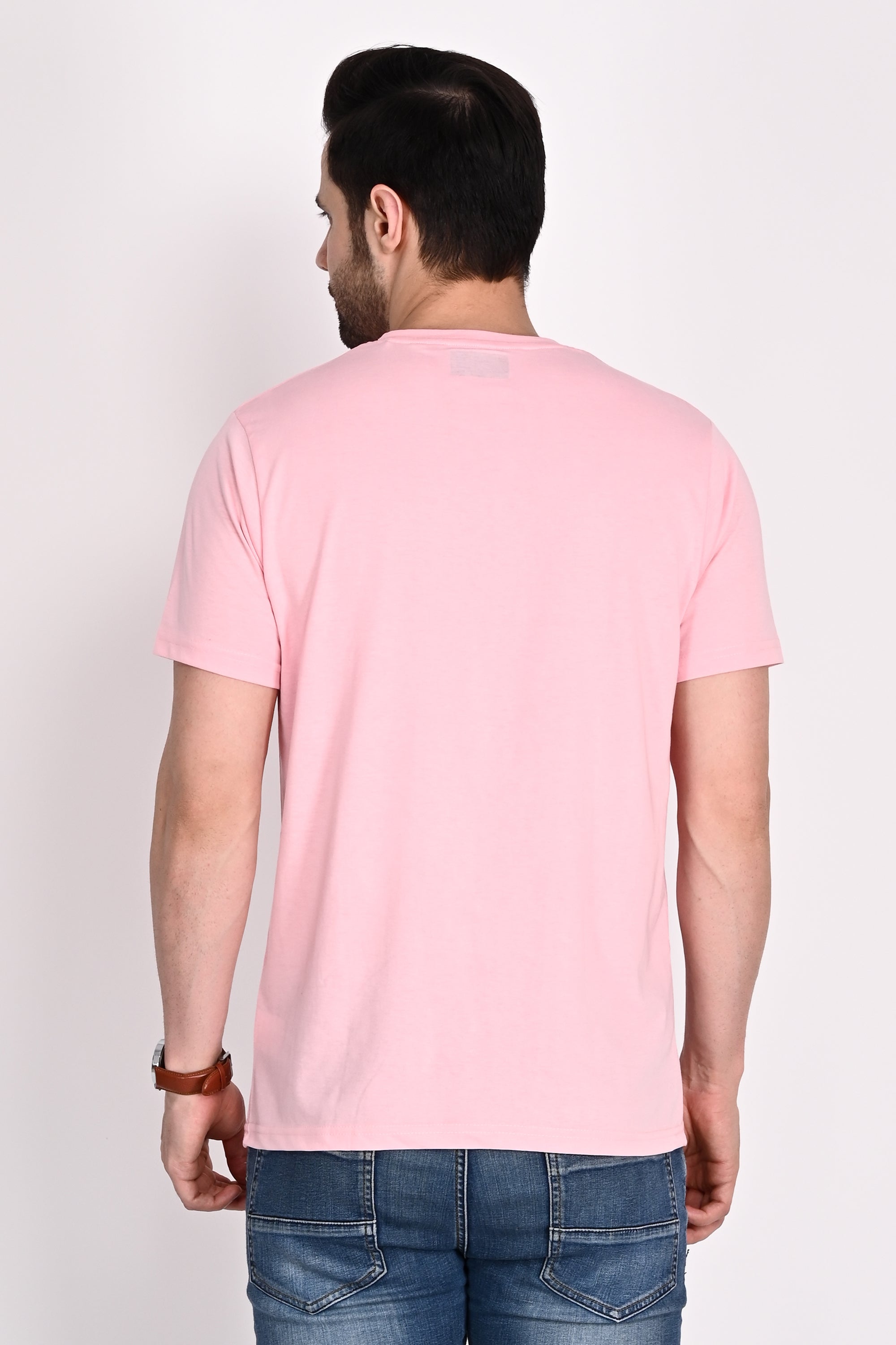 Everyday wear Solid Graphic Pink Tshirt