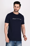 Everyday wear Solid Graphic Navy Color Tshirt
