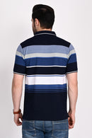 Regal Ruby Navy Blue White Stripe Polo Tshirt