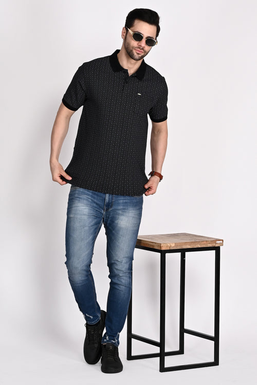 Regular Fit Printed Polo T-Shirt