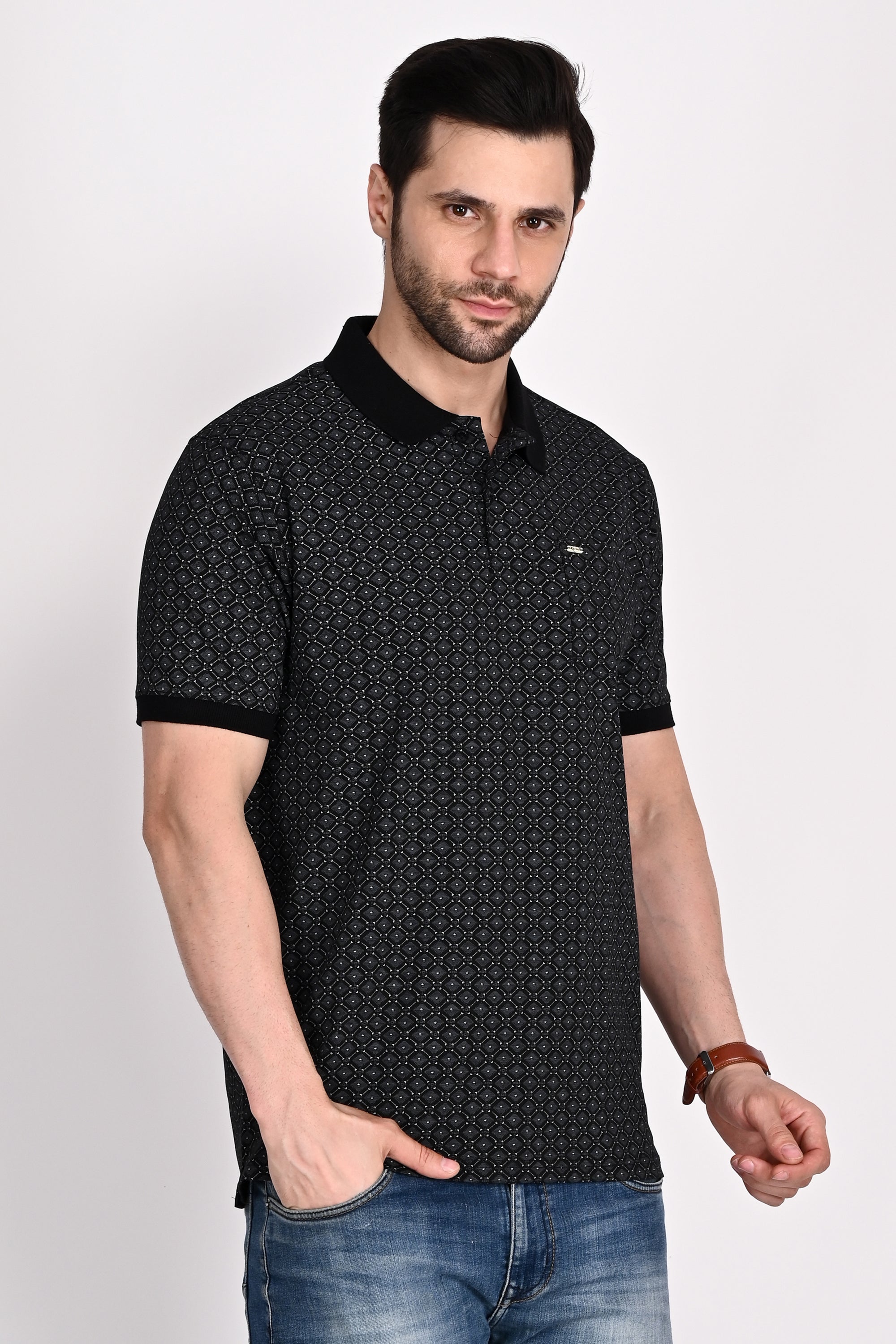 Regular Fit Printed Polo T-Shirt