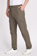 Men’s Khaki Green Stripe Trouser