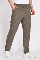 Men’s Khaki Green Stripe Trouser