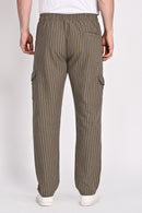 Men’s Khaki Green Stripe Trouser