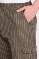 Men’s Khaki Green Stripe Trouser
