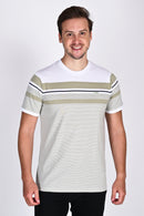 Regular Fit Sage White Stripe Tshirt