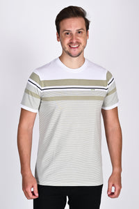 Regular Fit Sage White Stripe Tshirt
