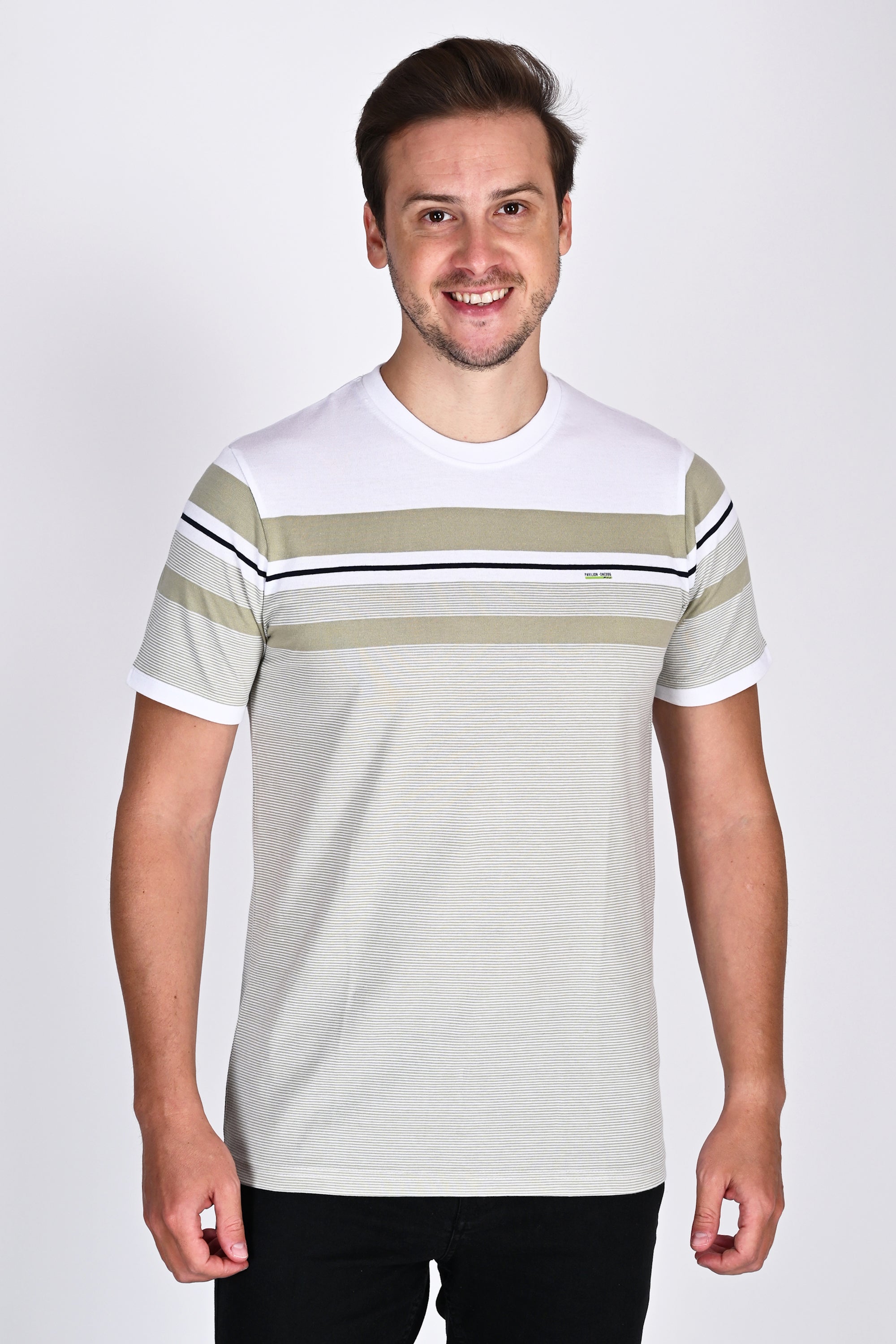 Regular Fit Sage White Stripe Tshirt