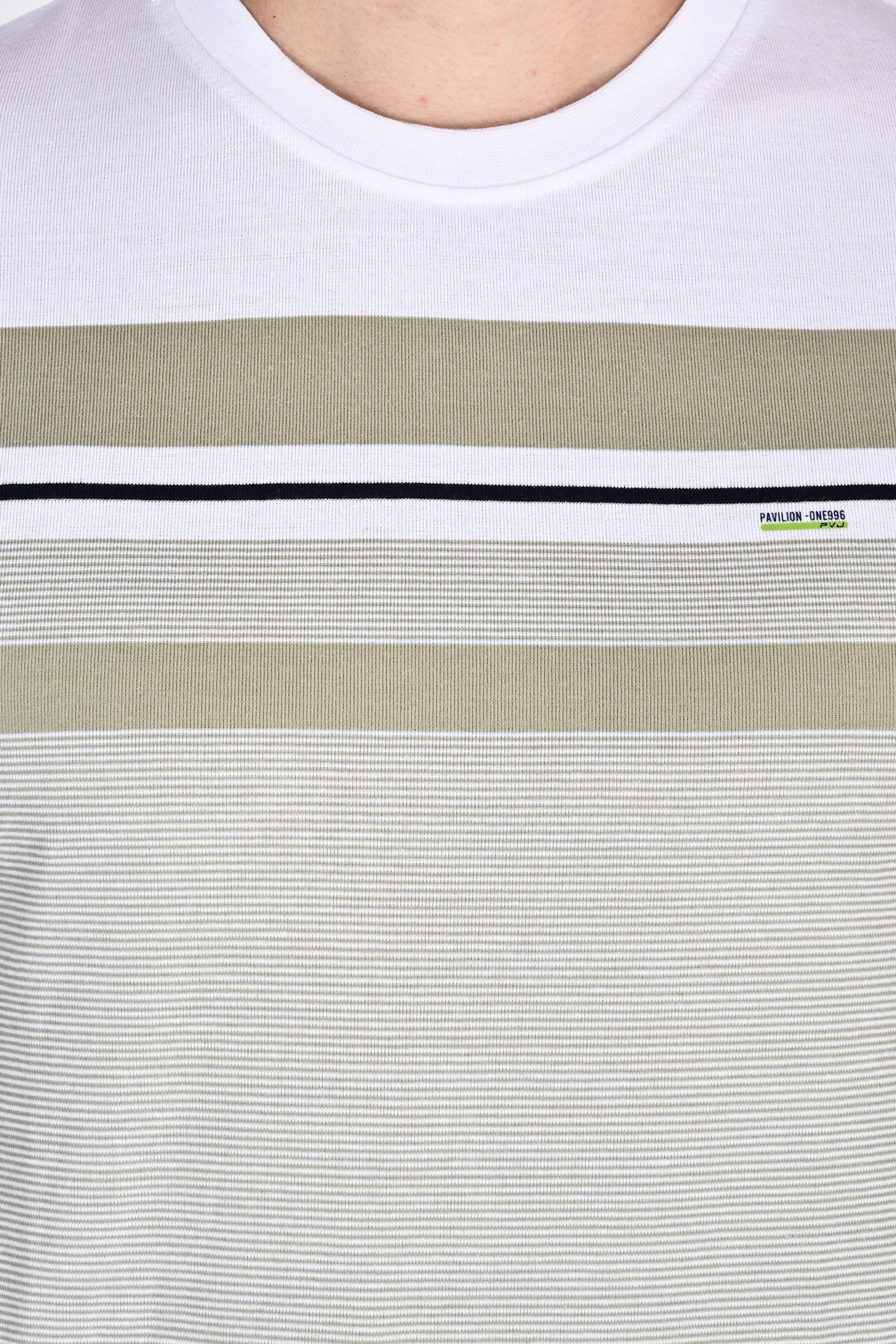 Sage White Stripe Tshirt