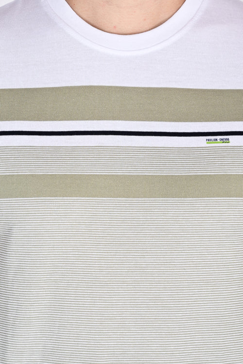 Sage White Stripe Tshirt
