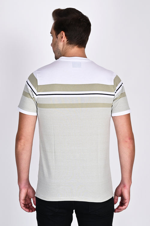 Sage White Stripe Tshirt