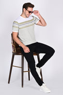Regular Fit Sage White Stripe Tshirt