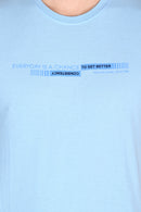 Everyday Wear Solid Graphic Misty Blue Tshirt