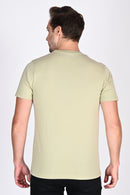 Round Neck Pista Color Tshirt