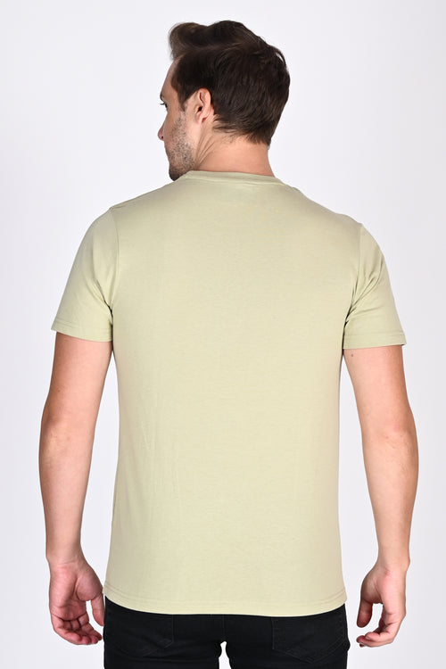 Round Neck Pista Color Tshirt
