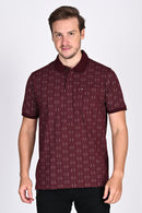 Classic Maroon Textured Polo Tshirt