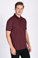 Maroon Textured Polo Tshirt