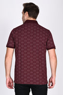 Maroon Textured Polo Tshirt