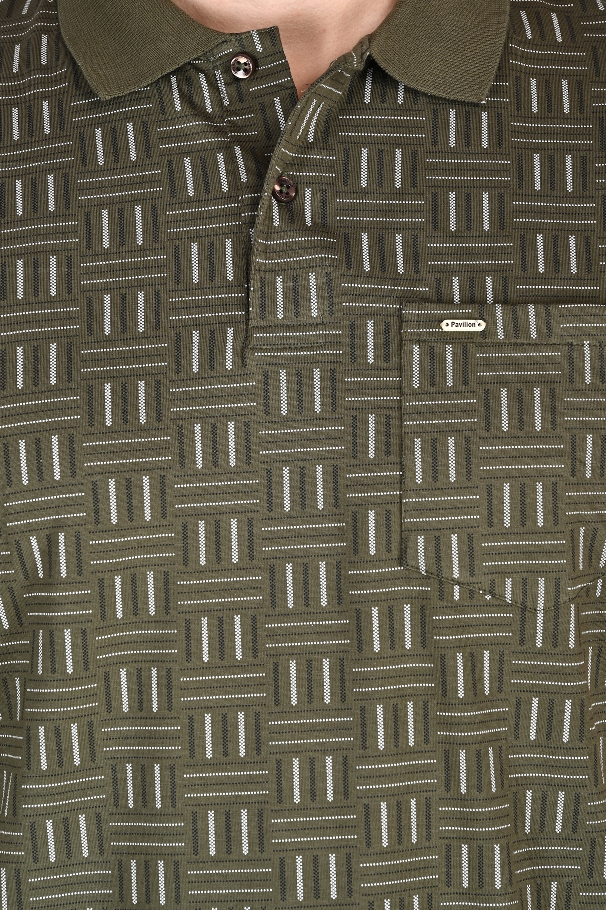 Olive Textured Polo Tshirt