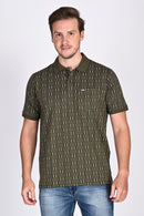 Classic Olive Textured Polo Tshirt