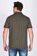 Classic Olive Textured Polo Tshirt