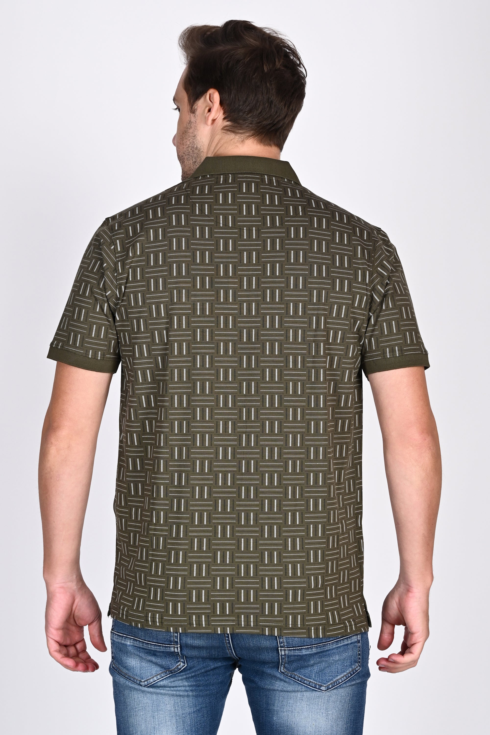 Classic Olive Textured Polo Tshirt