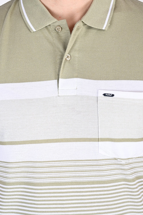 Mens Everyday Striped Polo Tshirt