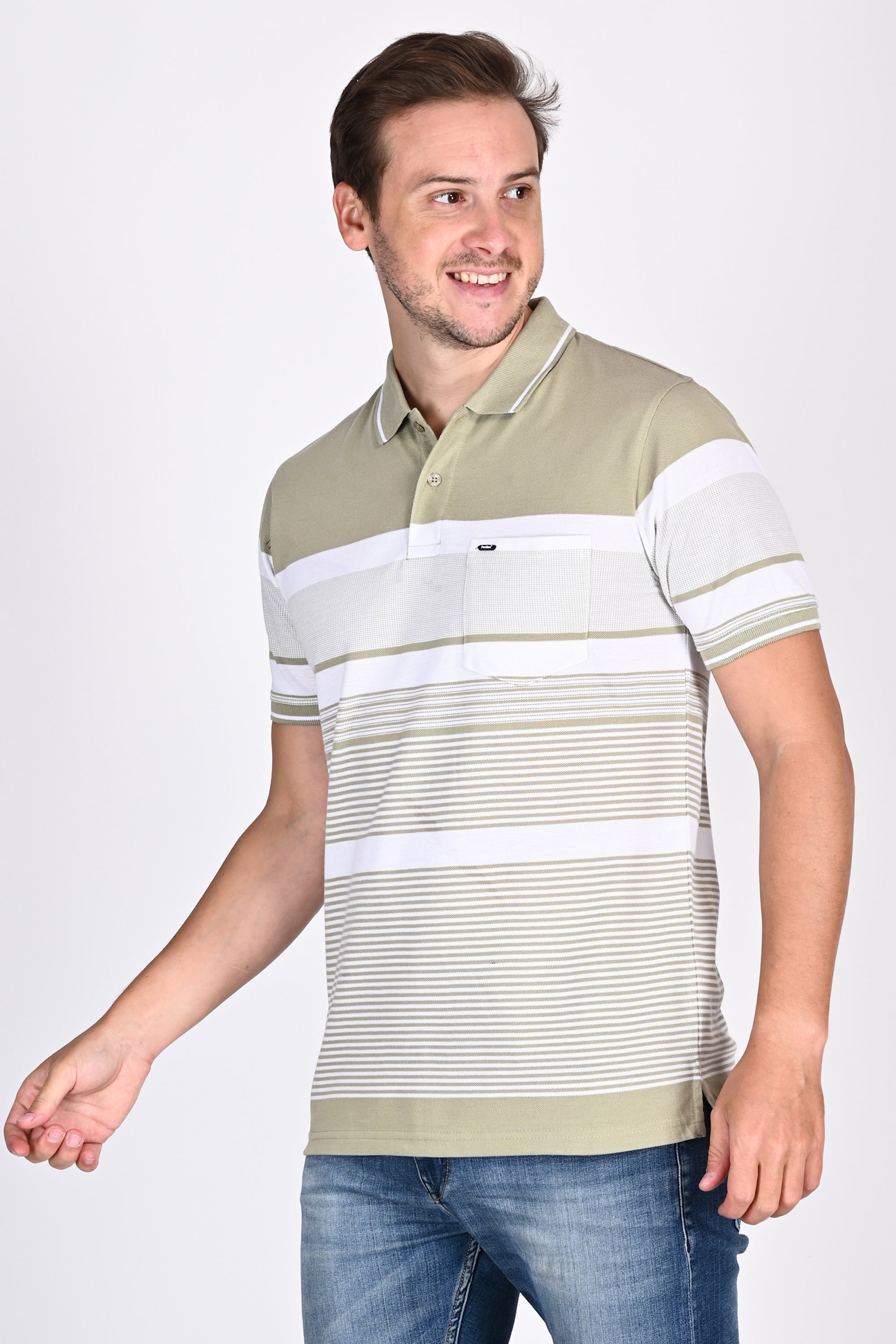 Mens Everyday Striped Polo Tshirt