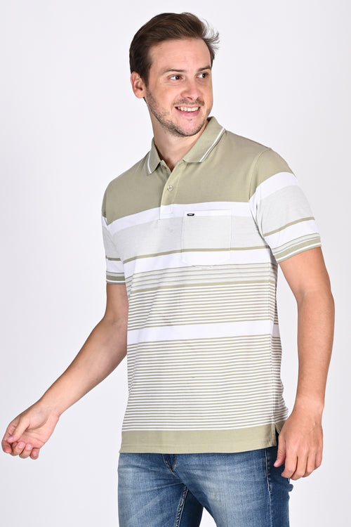 Mens Everyday Striped Polo Tshirt
