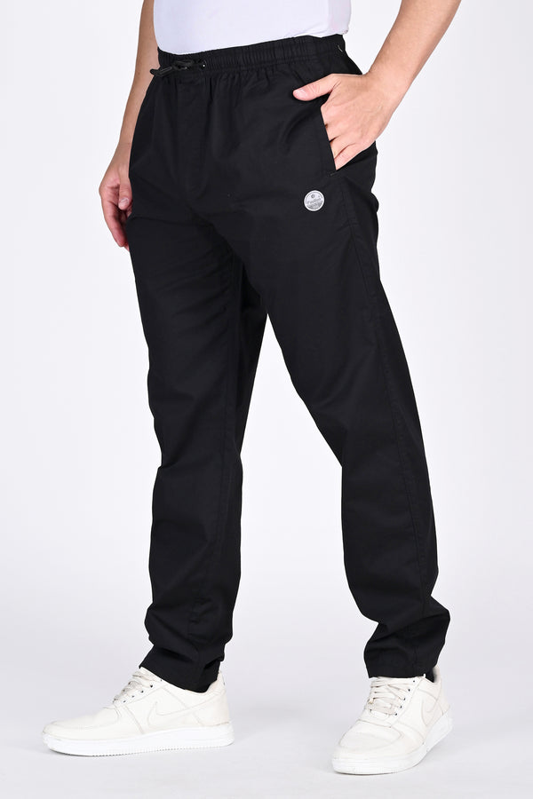Mens Relaxed Fit Black Trouser