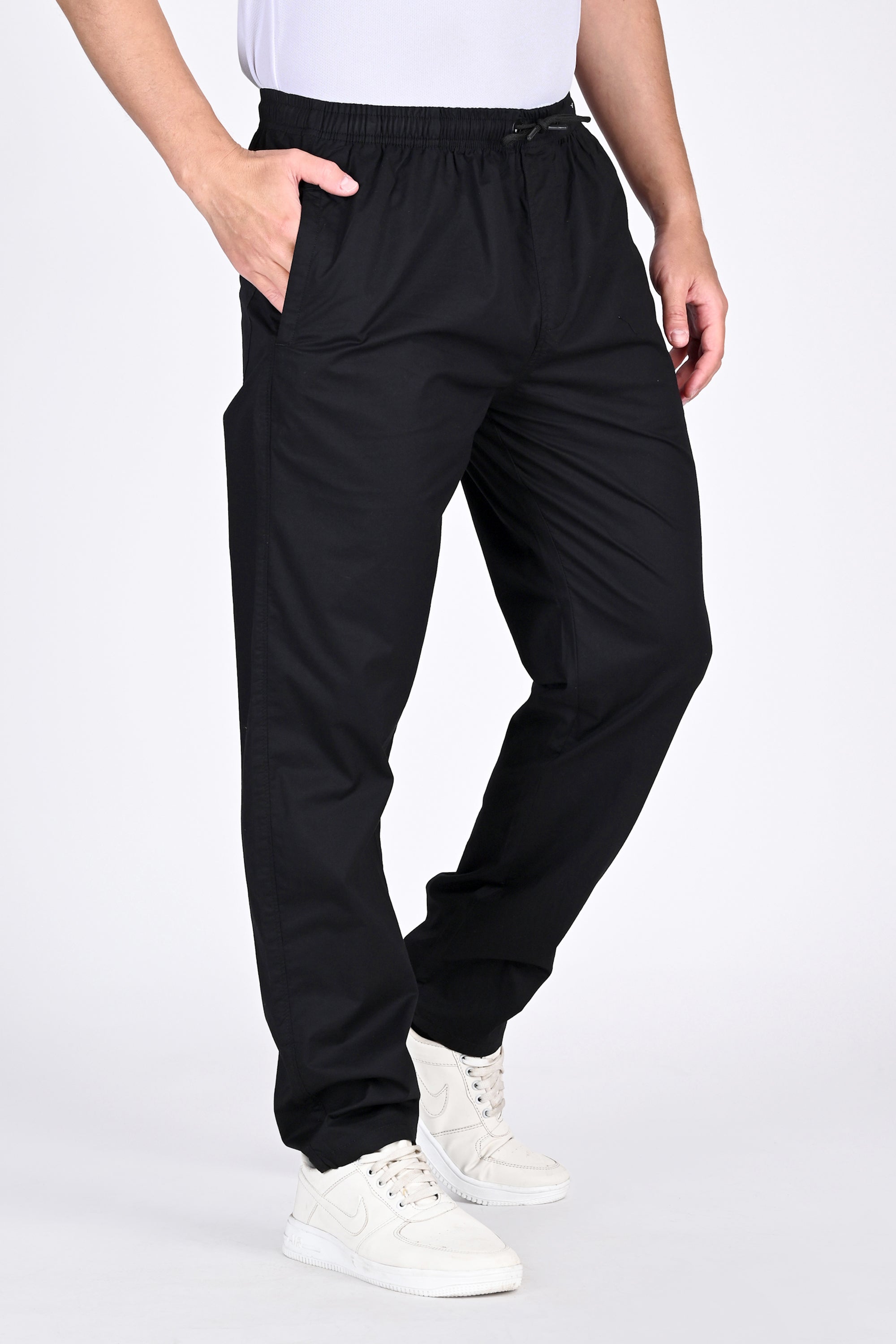 Mens Relaxed Fit Black Trouser