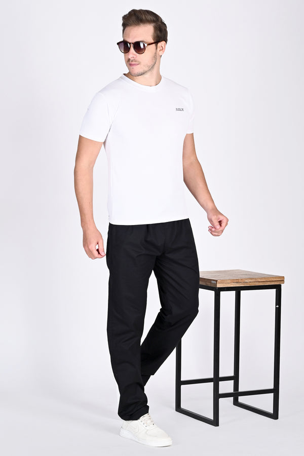 Mens Relaxed Fit Black Trouser
