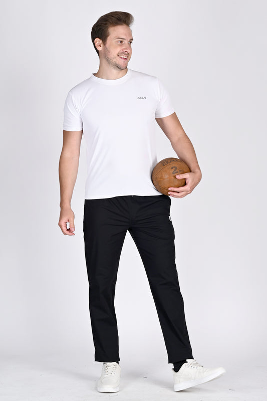 Mens Black Color Cotton Trouser