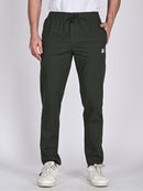 Mens Casual Cotton Dark Olive Color Trouser